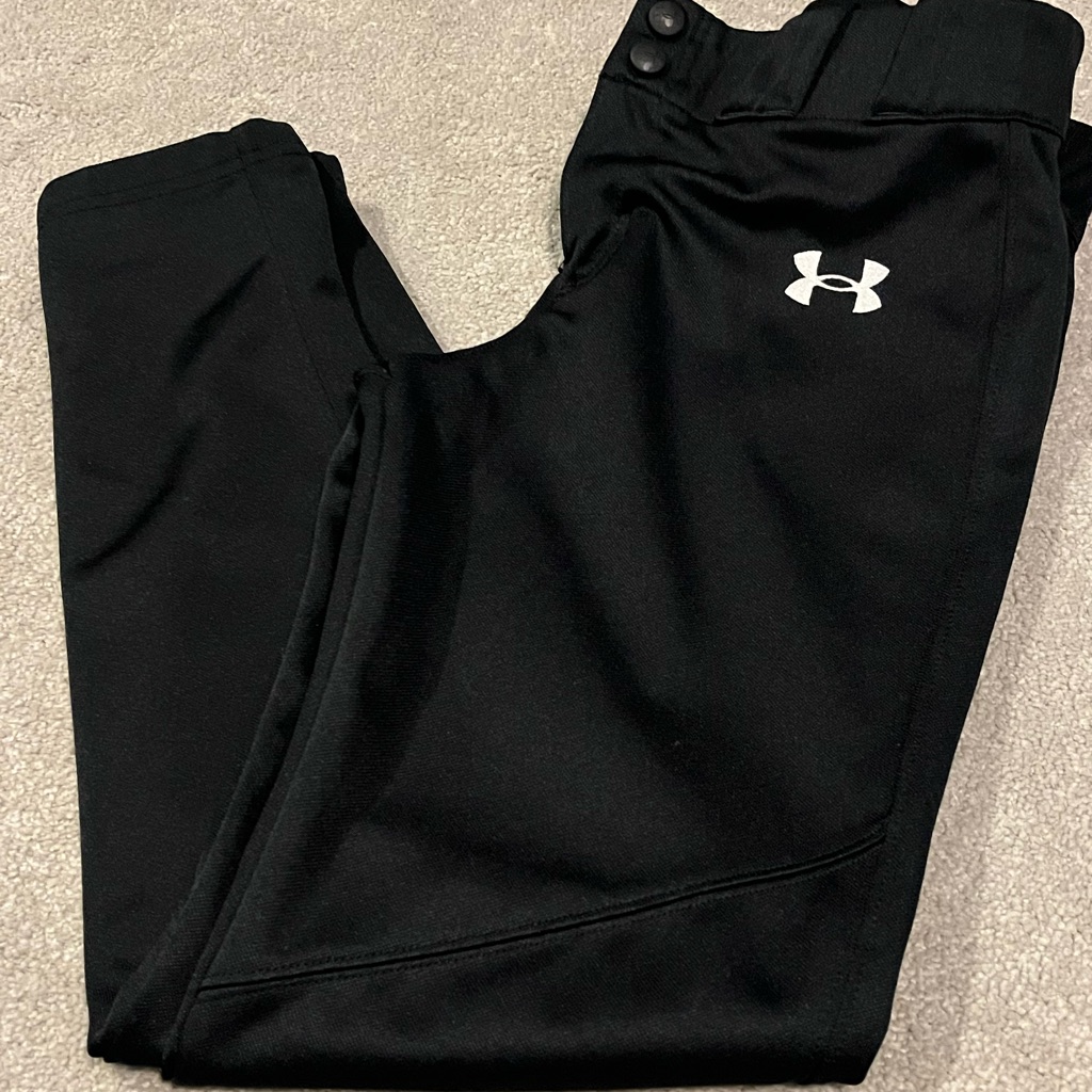 Under Armour Youth Black Baseball Pant With Tapered Leg